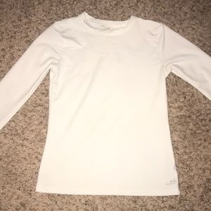 white long sleeve athletic shirt